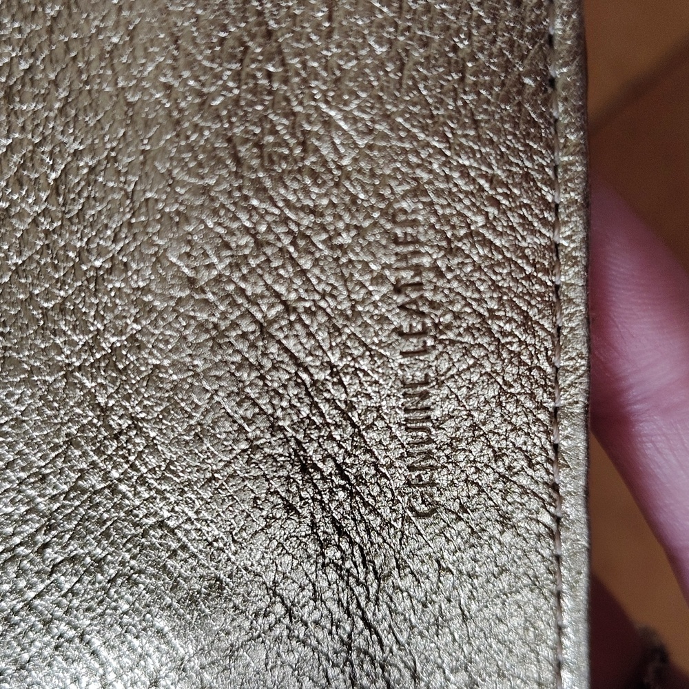 Kenneth Cole Gold Leather Zip Wallet - Picture 4 of 12